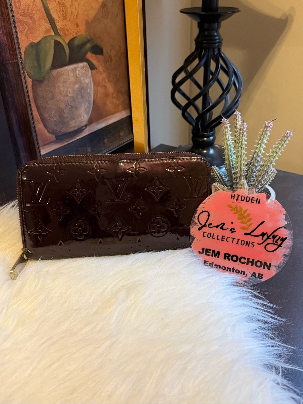 🌸Louis Vuitton Amarante Monogram Vernis Brown Zip Wallet🌸